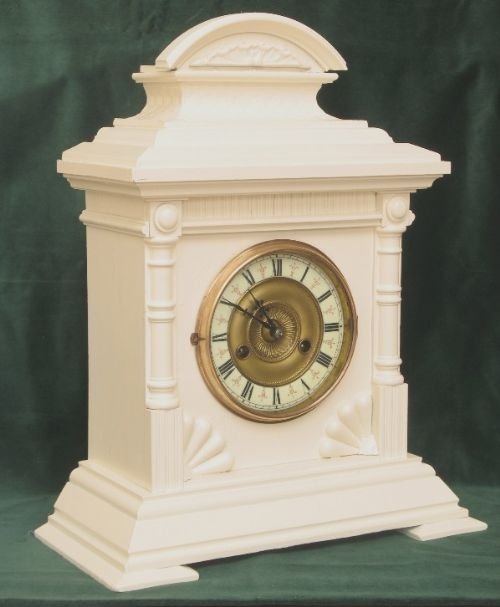 fig 2. SHABBY CHIC PAINTED VICTORIAN MANTEL CLOCK C1880