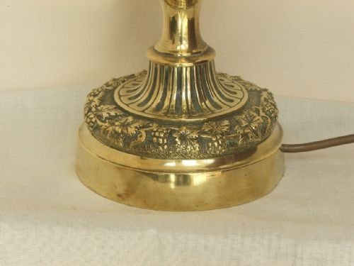 fig 4. EXQUISITE LARGE ORNATE SOLID BRASS TABLE LAMP C1920