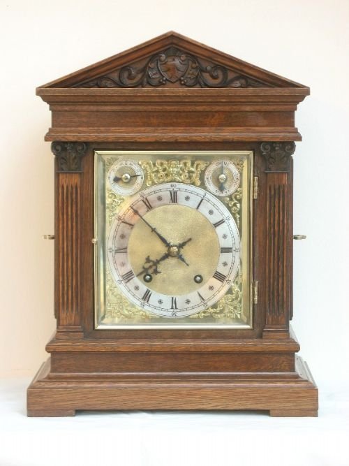 Superb Oak Winterhalder Hofmeier Ting Tang Mantel Clock C1890