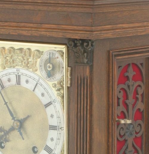 fig 4. SUPERB OAK WINTERHALDER HOFMEIER TING TANG MANTEL CLOCK c1890
