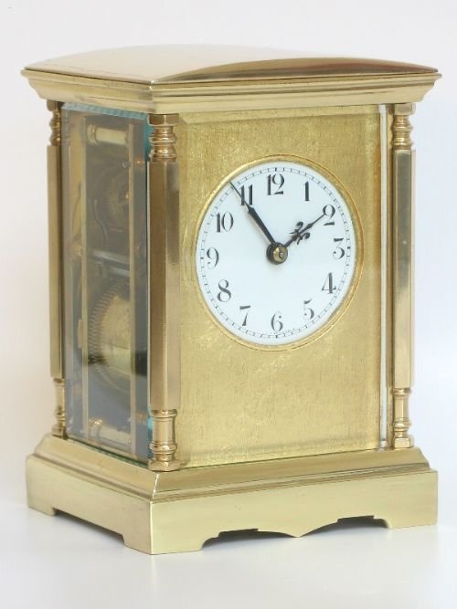 fig 1. BEAUTIFUL VICTORIAN GILT STRIKING CARRIAGE CLOCK C1890