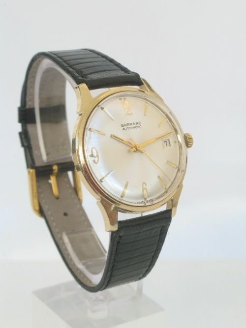 fig 1. OUTSTANDING SOLID 9CT GOLD GARRARD AUTOMATIC MENS WATCH