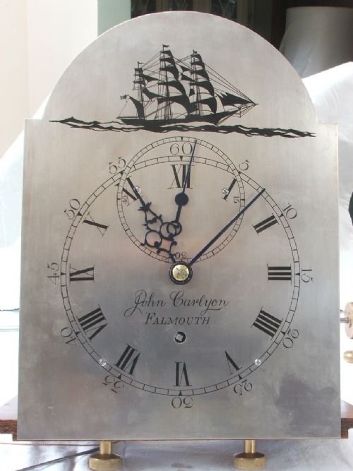 fig 3. GEORGIAN OAK LONGCASE REGULATOR BY JOHN CARLYON FALMOUTH CORNWALL C1729