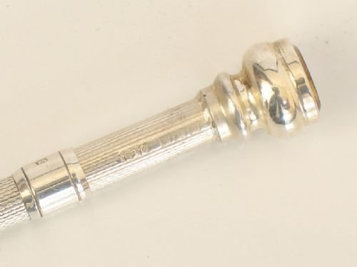 fig 1. SOLID SILVER AND CITRINE COCKTAIL STIRRER OR SWIZZLE STICK C1940
