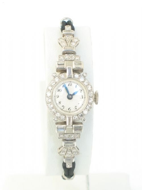 fig 1. BEAUTIFUL PLATINUM AND DIAMONDS ART DECO COCKTAIL WATCH