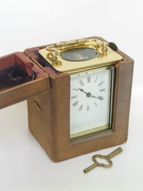 fig 3. EARLY VICTORIAN GILT CARRIAGE CLOCK C1850