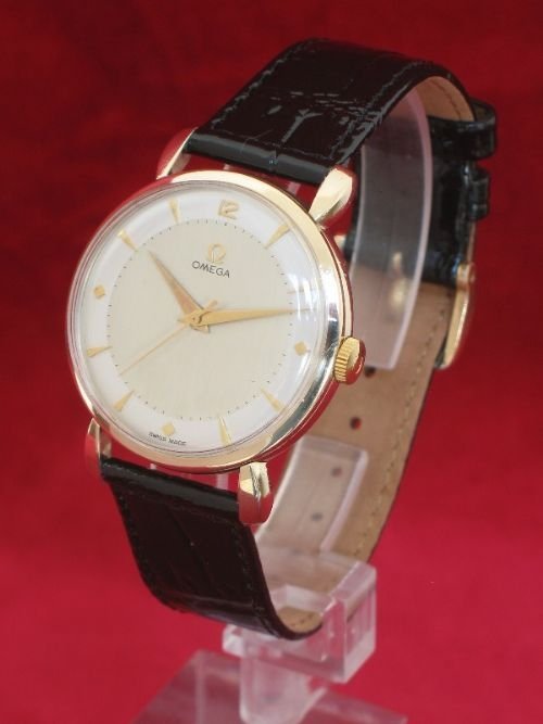 fig 1. IMMACULATE 18ct GOLD PLATED OMEGA OVERSIZE TWO TONE WATCH C1960