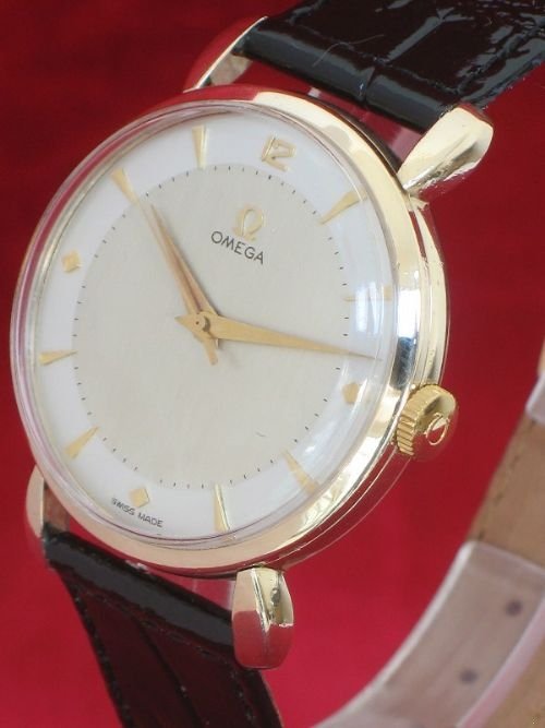fig 2. IMMACULATE 18ct GOLD PLATED OMEGA OVERSIZE TWO TONE WATCH C1960