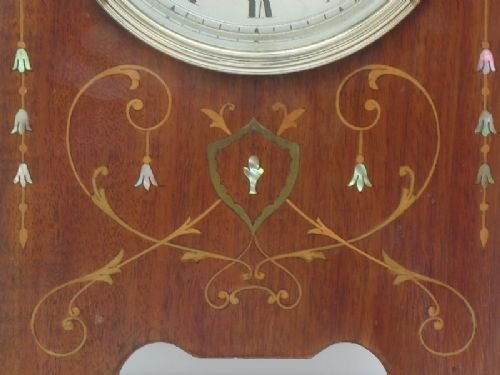 fig 1. BEAUTIFUL MAHOGANY FRENCH INLAID BRACKET CLOCK HENRY MARC 1880 