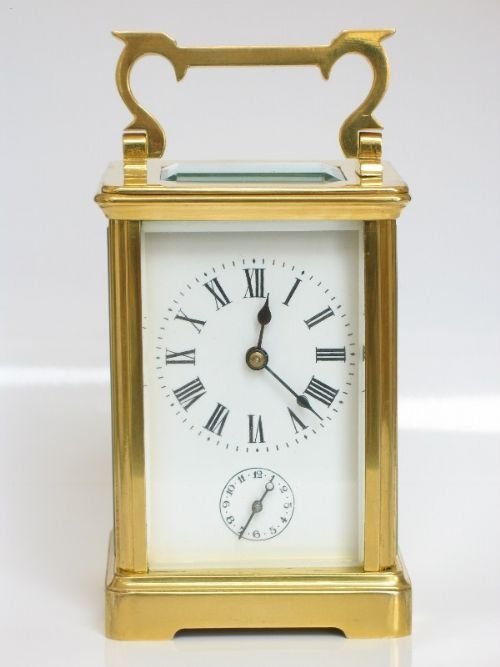 Early Victorian Gilt Carriage Alarm Clock C1850