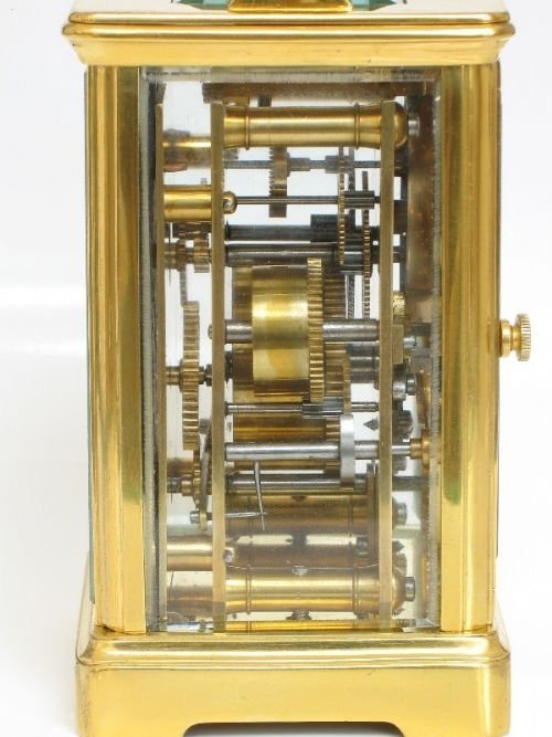 fig 1. EARLY VICTORIAN GILT CARRIAGE ALARM CLOCK C1850