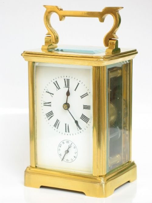 fig 2. EARLY VICTORIAN GILT CARRIAGE ALARM CLOCK C1850