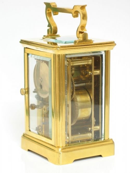 fig 3. EARLY VICTORIAN GILT CARRIAGE ALARM CLOCK C1850