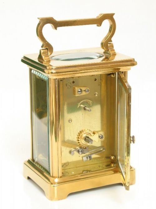 fig 2. FINE VICTORIAN FRENCH GILT CARRIAGE CLOCK BY MAPPIN AND WEBB C1880