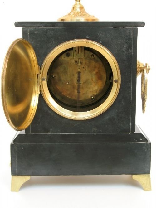 fig 4. BEAUTIFUL VICTORIAN FRENCH MARBLE AND GILT MANTEL CLOCK C1880