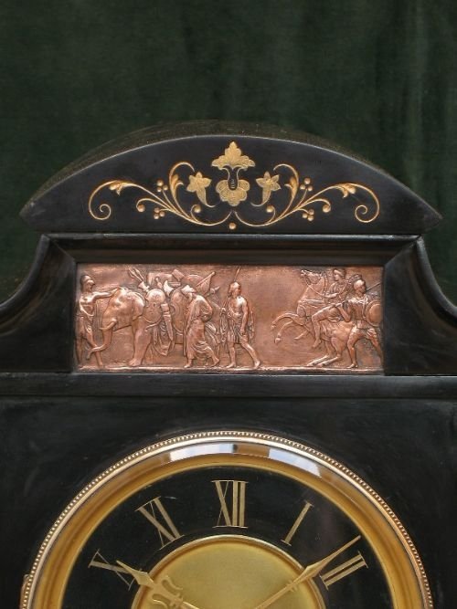 fig 1. BEAUTIFUL LARGE VICTORIAN FRENCH MARBLE AND GILT MANTEL CLOCK C1890
