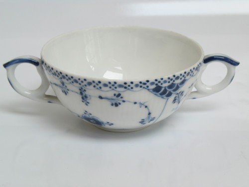 Royal Copenhagen Blue Half Lace Soup Coupe C1920