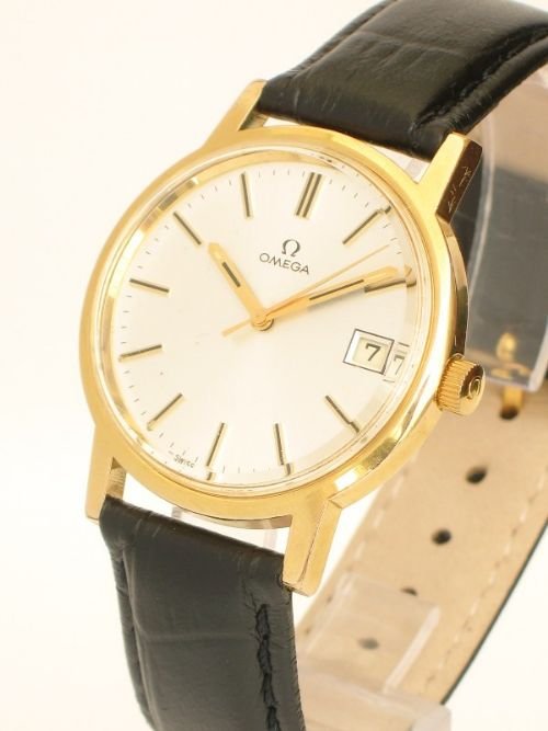 fig 1. 18ct GOLD PLATED OMEGA OVERSIZE MENS WATCH C1960