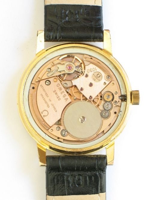 fig 2. 18ct GOLD PLATED OMEGA OVERSIZE MENS WATCH C1960