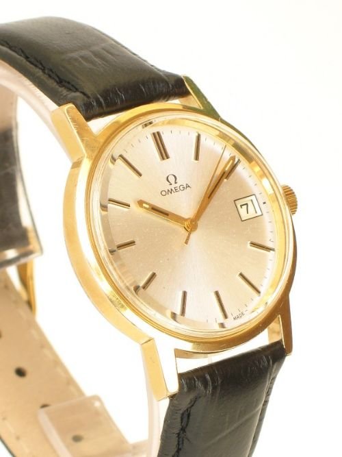 fig 4. 18ct GOLD PLATED OMEGA OVERSIZE MENS WATCH C1960