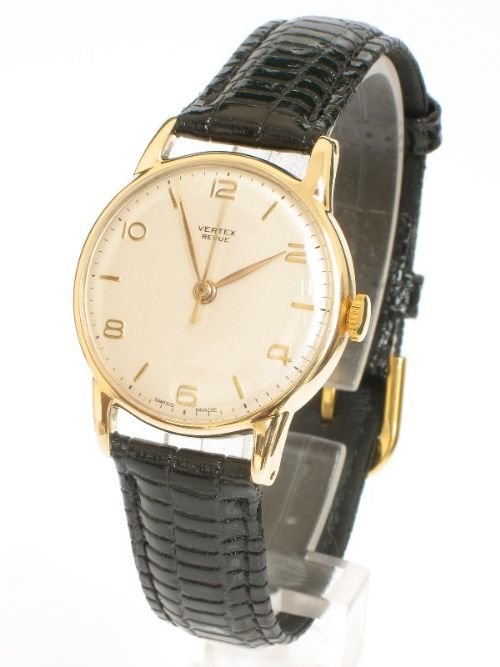 Exceptional Solid 9ct Vertex Revue Mens Watch