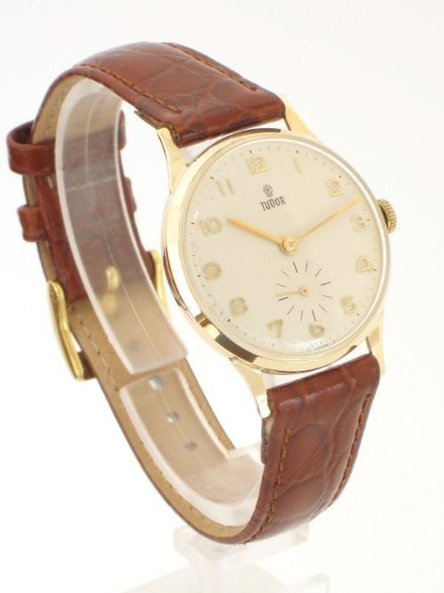 fig 1. SUPERB SOLID 9ct GOLD ROLEX TUDOR MENS WATCH
