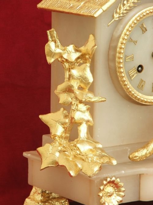 fig 3. INCREDIBLE JAPY FRERES GILT FOX AND CHICKENS MANTEL CLOCK C1870