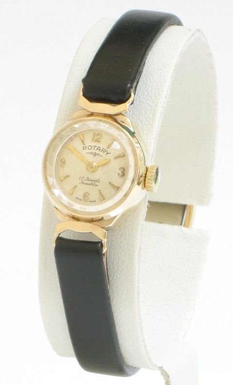 fig 1. SOLID 9ct GOLD ROTARY LADIES COCTAIL WATCH 1960