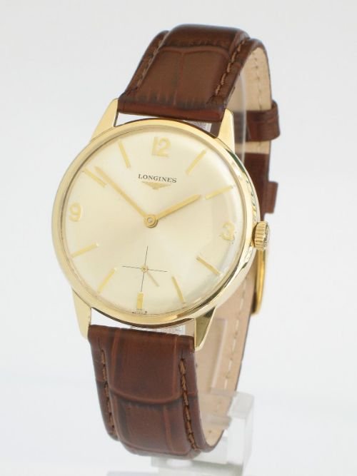 fig 1. SUPERB SOLID 9CT GOLD LONGINES GENTLEMENS WRISTWATCH