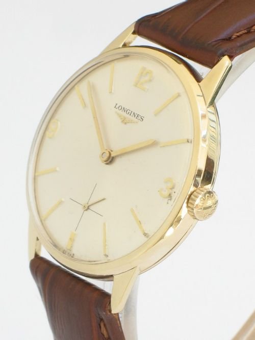 fig 3. SUPERB SOLID 9CT GOLD LONGINES GENTLEMENS WRISTWATCH