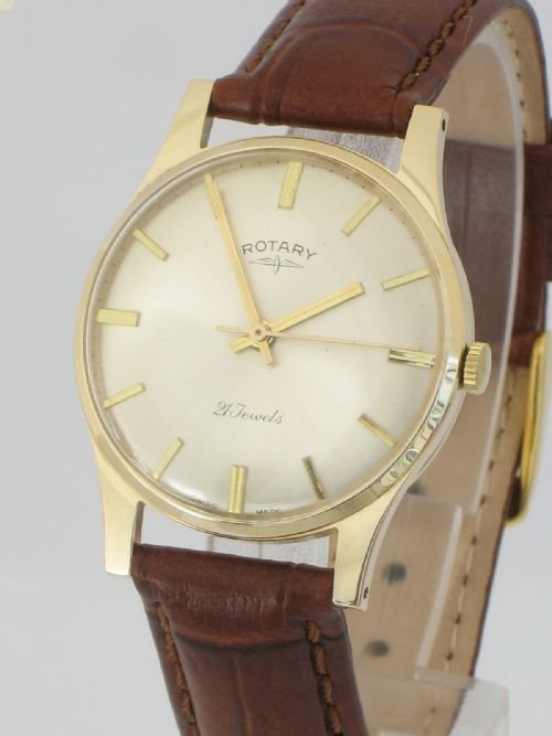 fig 1. SUPERB SOLID 9CT GOLD ROTARY GENTLEMENS WATCH C1960