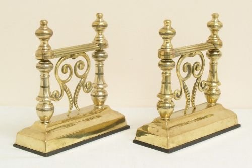 fig 3. BEAUTIFUL VICTORIAN SOLID BRASS COMPANION SET FIRE IRONS C1890
