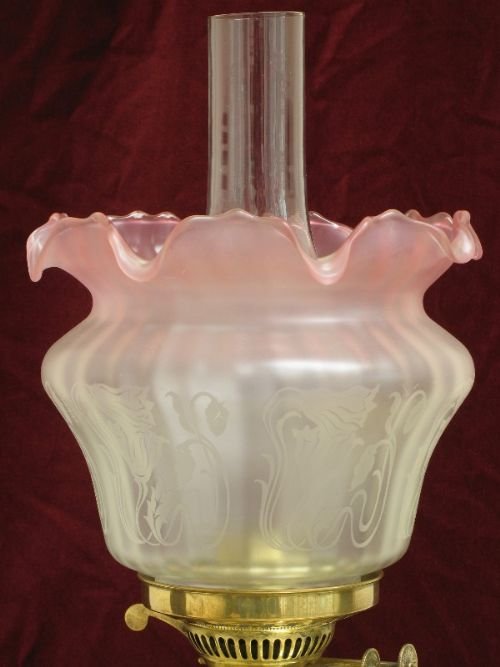 fig 2. BEAUTIFUL VICTORIAN W A S BENSON BRASS AND COPPER OIL LAMP C1890