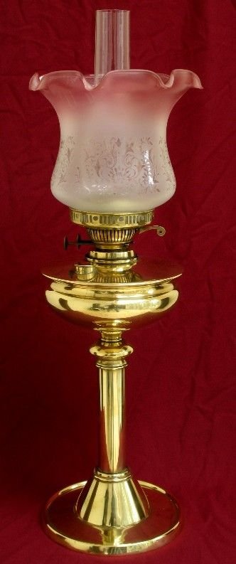 Beautiful Victorian Solid Brass Oil Lamp C1890