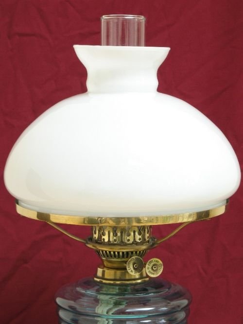 fig 1. BEAUTIFUL VICTORIAN CAST IRON AND BLUE OIL LAMP C1890