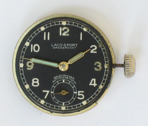 fig 4. RARE GERMAN LACO SPORT WWII NAVIGATOR MILITARY ISSUED WATCH C1942