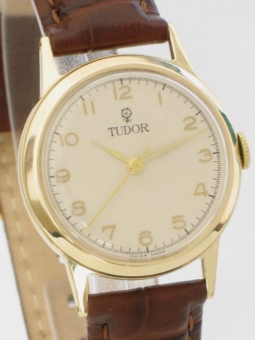 fig 1. EXCEPTIONAL SOLID 9CT GOLD ROLEX TUDOR GENTLEMENS WRISTWATCH C1952/53
