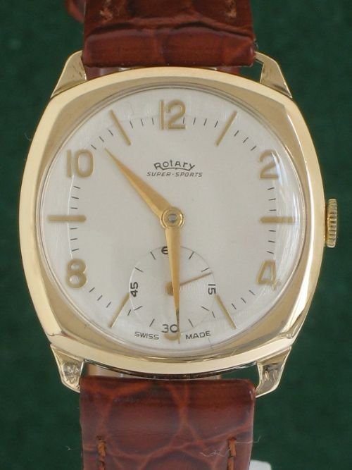 fig 2. STUNNING SOLID 9CT GOLD ROTARY SUPERSPORT GENTLEMENS WRISTWATCH c1957-58