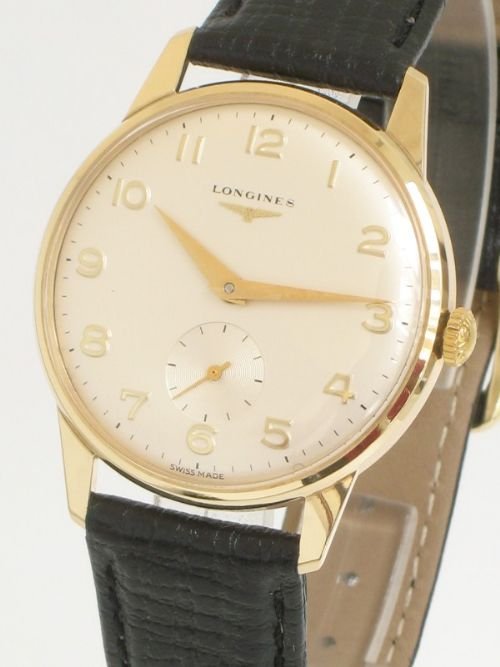 fig 1. EXCEPTIONAL LONGINES SOLID 9CT GOLD MENS WATCH c1960