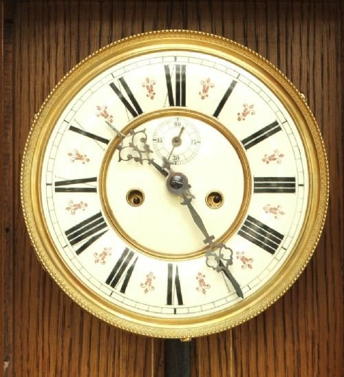 fig 2. FINE OAK CASED TRADITIONAL WEIGHT DRIVEN VIENNA REGULATOR CLOCK C1900