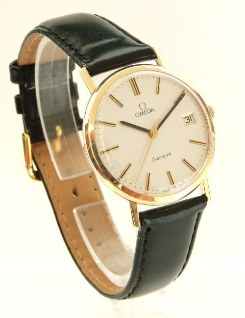 fig 1. OUTSTANDING SOLID 9CT GOLD OMEGA GENEVE MENS WATCH