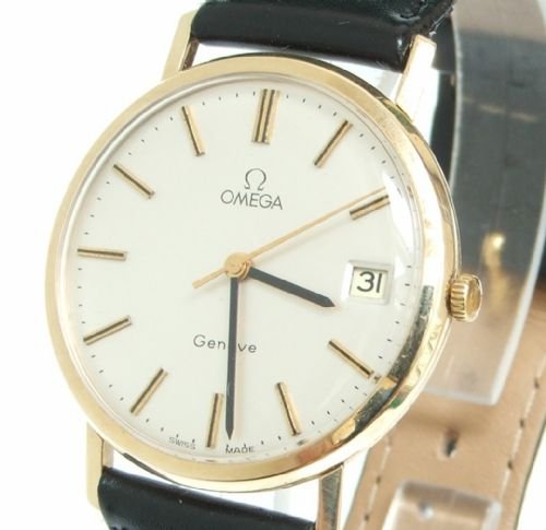 fig 2. OUTSTANDING SOLID 9CT GOLD OMEGA GENEVE MENS WATCH