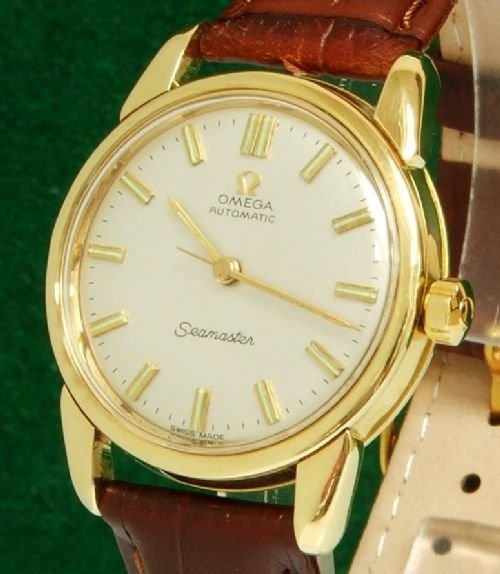 fig 1. EXCEPTIONAL SOLID 18CT GOLD OMEGA SEAMASTER AUTOMATIC MENS WATCH C1960