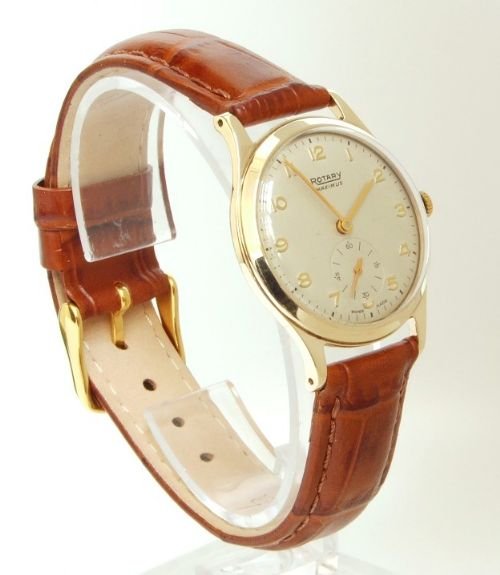 fig 1. EXCEPTIONAL SOLID 9CT GOLD ROTARY MAXIMUS MENS WATCH C1954/55
