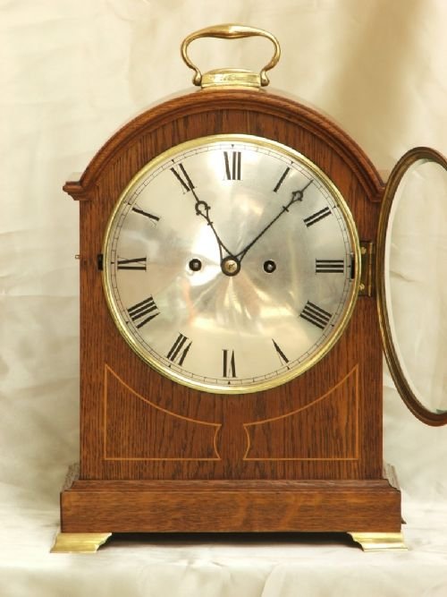 fig 2. EXCEPTIONAL VICTORIAN OAK CASED WESTMONSTER CHIMING FUSEE BRACKET CLOCK C1900