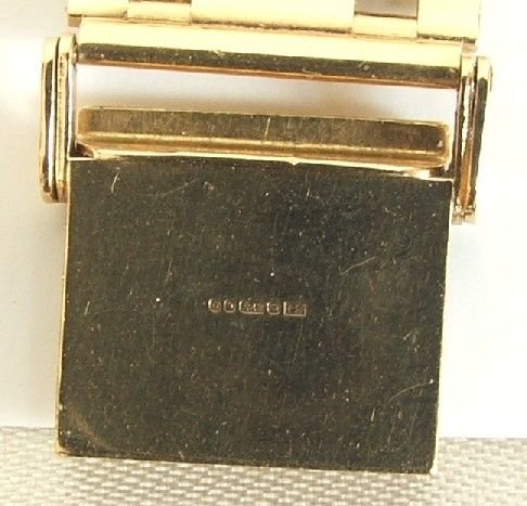 fig 1. SOLID 9CT GOLD MENS WATCH BRACELET OR STRAP 19g