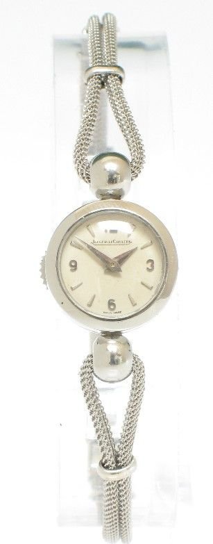 fig 1. EXQUISITE SOLID 14ct AND 9CT WHITE GOLD LADIES JAEGER LE COULTRE COCKTAIL WATCH C1960