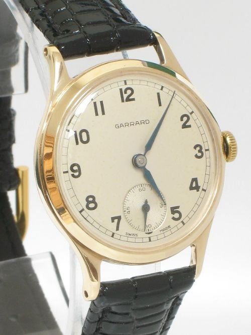 fig 2. IMMACULATE SOLID 9ct GOLD GARRARD MENS WATCH c1960