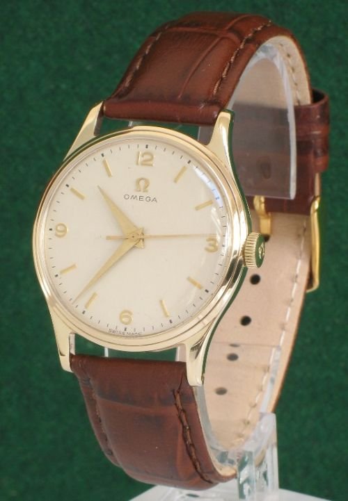 fig 1. IMMACULATE SOLID 9ct GOLD OMEGA CAL 283 MENS WATCH C1957