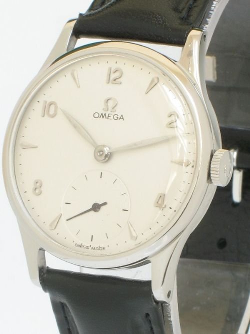 fig 1. SUPERB SOLID STAINLESS STEEL OMEGA CAL 266 MENS WATCH C1954-55